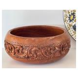 Vintage Hand Made Metal Water Pitcher from Turkey, Wooden Carved Bowl, Italian Made Platter and More