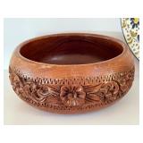 Vintage Hand Made Metal Water Pitcher from Turkey, Wooden Carved Bowl, Italian Made Platter and More