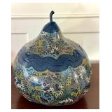Vintage Artisan Decorated Gourd from Mexico
