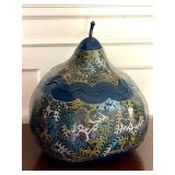 Vintage Artisan Decorated Gourd from Mexico