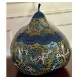 Vintage Artisan Decorated Gourd from Mexico
