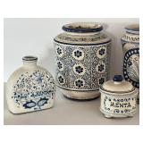 Collection of Decorative Blue and White Italian Pottery Pieces