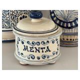 Collection of Decorative Blue and White Italian Pottery Pieces
