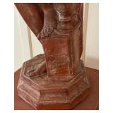 Large Italian Terracotta Nude Sculpture on Pedestal Stand