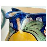 Two Decorative Italian Florentine Pottery Pitchers