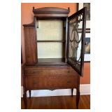 Antique Art Deco Tulip and Satinwood Display Cabinet