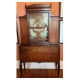 Antique Art Deco Tulip and Satinwood Display Cabinet