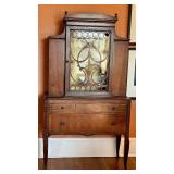 Antique Art Deco Tulip and Satinwood Display Cabinet