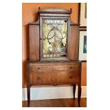 Antique Art Deco Tulip and Satinwood Display Cabinet