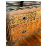 Antique Art Deco Tulip and Satinwood Display Cabinet