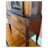 Antique Art Deco Tulip and Satinwood Display Cabinet