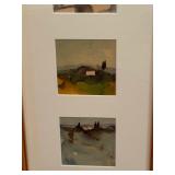 Series of Three Original Watercolor Paintings by Adelina