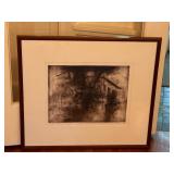 Framed Limited Edition Hand Printed Lithograph Mario Fallani