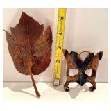 Two Miniature Agostino Dessi Leather Masks