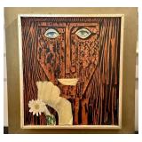 Original Woodcut and Paper Abstract Art Piece by Cy DeCosse