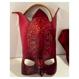 Two Miniature Agostino Dessi Leather Masks