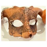 Handcrafted Leather Mask Necklace by Agostino Dessi