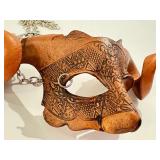 Handcrafted Leather Mask Necklace by Agostino Dessi