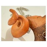 Handcrafted Leather Mask Necklace by Agostino Dessi