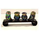Vintage Miniature Cloisonné Owls