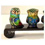 Vintage Miniature Cloisonné Owls