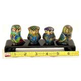 Vintage Miniature Cloisonné Owls