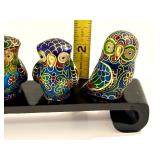 Vintage Miniature Cloisonné Owls