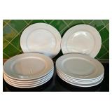 Set of 12 White Crate and Barrel Chargers