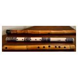 Variety of Flutes including a Japanese Shakuhachi Flute