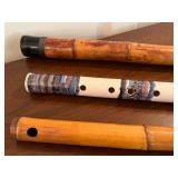 Variety of Flutes including a Japanese Shakuhachi Flute