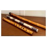 Variety of Flutes including a Japanese Shakuhachi Flute
