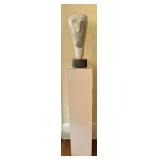 Abstract Bust Carved Sculpture by Dwight Oglesby on a Pedestal Stand