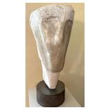 Abstract Bust Carved Sculpture by Dwight Oglesby on a Pedestal Stand
