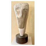 Abstract Bust Carved Sculpture by Dwight Oglesby on a Pedestal Stand