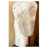 Abstract Bust Carved Sculpture by Dwight Oglesby on a Pedestal Stand