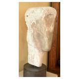 Abstract Bust Carved Sculpture by Dwight Oglesby on a Pedestal Stand