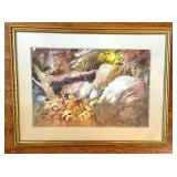 Framed Watercolor Painting by L. Shapiro