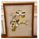 Retro Framed Owl Embroidery