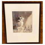 Framed Original Italian Still Life Watercolor Painting by Cy DeCosse