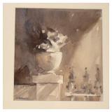 Framed Original Italian Still Life Watercolor Painting by Cy DeCosse
