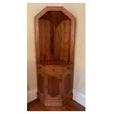 Beautiful Wooden Corner Storage and Display Cabinet
