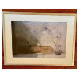 Framed Limited Edition Hand Printed Still Life Lithograph Mario Fallani