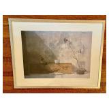 Framed Limited Edition Hand Printed Still Life Lithograph Mario Fallani