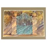 Framed Watercolor Painting, Florentine Gate by Cy DeCosse