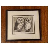 "Saw-Whet Owls" Etching Print by Christine McGinnis