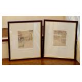 Pair of Framed Watercolor Paintings