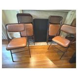 Set of Four Vintage Samsonite Folding Chairs and Square Card Table