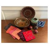 Artisan Pottery and Recycled Wool Coasters by Penny Norman