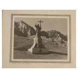 Vintage Framed Black and White Photographic Print Christ of the Andes
