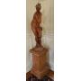Large Italian Terracotta Nude Sculpture on Pedestal Stand